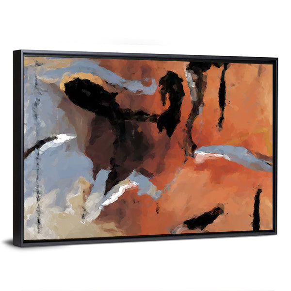 Grunge Orange Abstract Texture Canvas Wall Art