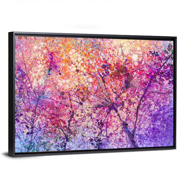 Cherry Blossom Flower Abstract Canvas Wall Art