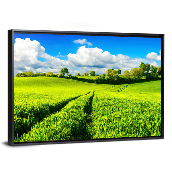Idyllic Green Fields Canvas Wall Art