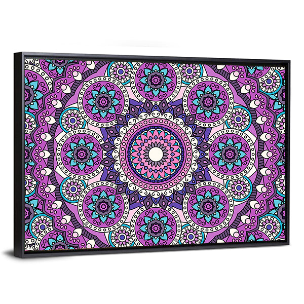Purple Mandala Pattern Canvas Wall Art