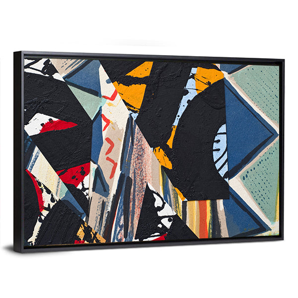 Hand Painted Paper Collage Canvas Wall Art