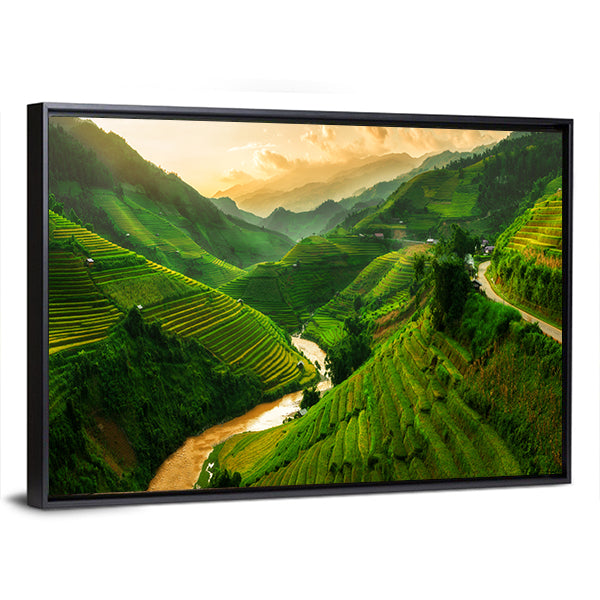 Terraced Rice Field In Mu Cang Chai In Vietnam Canvas Wall Art
