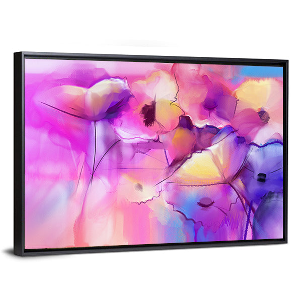 Tulip Flowers Abstract Canvas Wall Art
