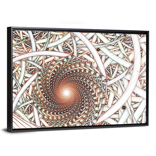 Shiny Fractal Spiral Canvas Wall Art