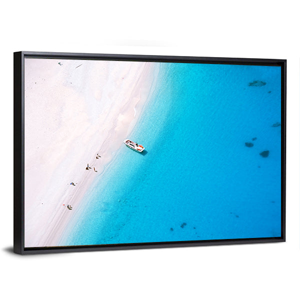 Aerial Beach on Zakynthos Island Canvas Wall Art
