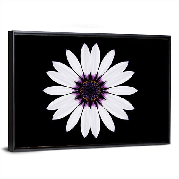 White Flower Mandala Canvas Wall Art0