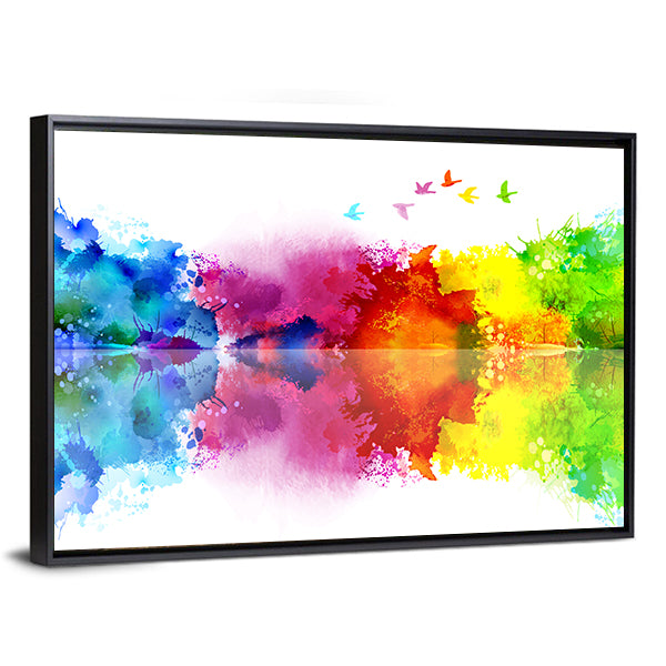 Flying Flock Of Birds Canvas Wall Art