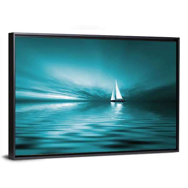 Sailing At Sunset Canvas Wall Art