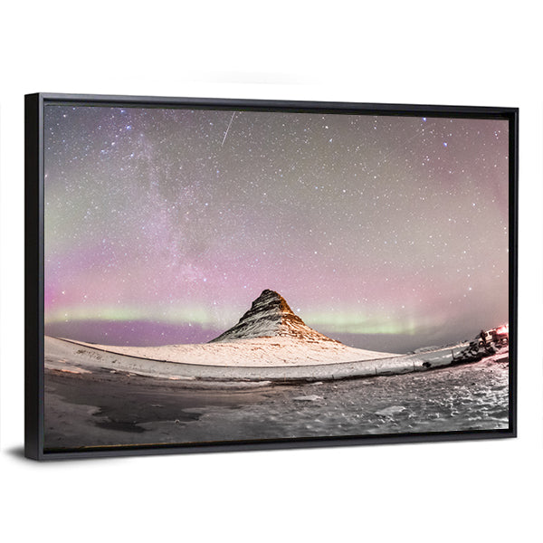 Aurora Borealis Over Kirkjufell Iceland Canvas Wall Art