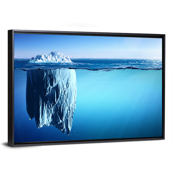 Iceberg Floating On Sea Canvas Wall Art