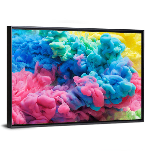 Colorful Acrylic Ink Swirls Canvas Wall Art