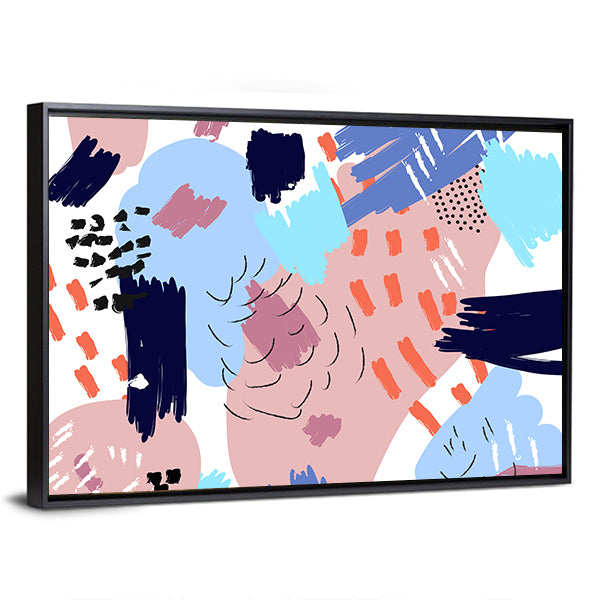 Memphis Style Abstract Collage Canvas Wall Art
