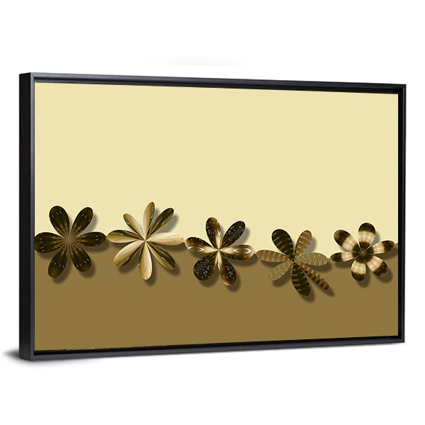 Brown Fantasy Flowers Canvas Wall Art