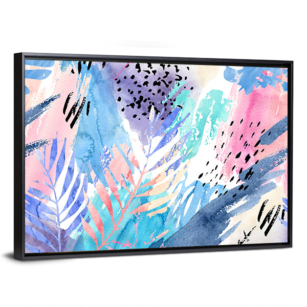 Shabby Tropical Leaves Canvas Wall Art