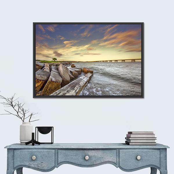 Two Bridges Between Amelia Island and Big Talbot Island Canvas Wall Art