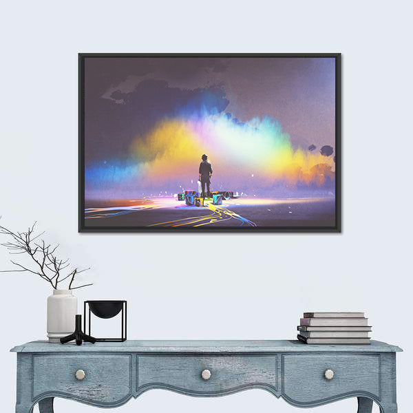 Creative Mind Silhouette with Color Explosion Canvas Wall Art