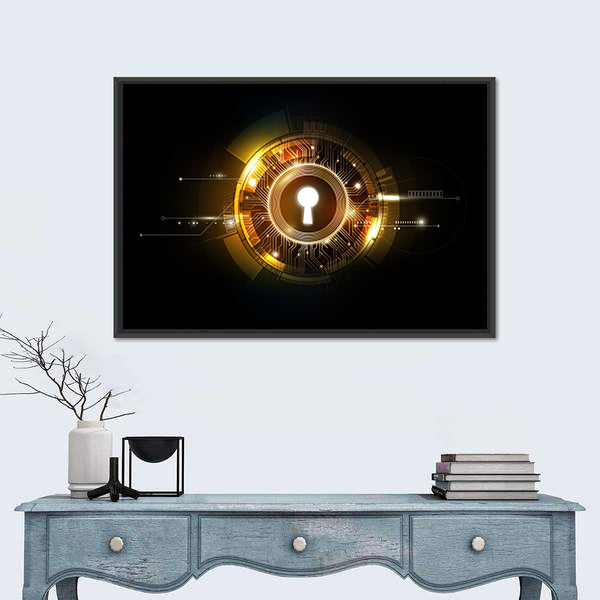 Glowing Keyhole Abstract Canvas Wall Art