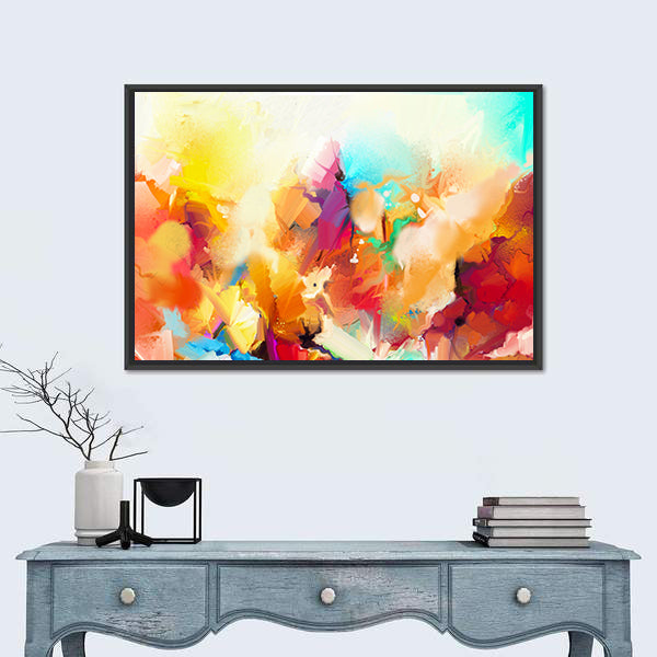 Colorful Flowers Abstract Canvas Wall Art