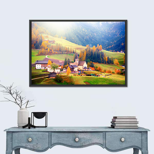 Santa Maddalena Village at Sunrise Canvas Wall Art
