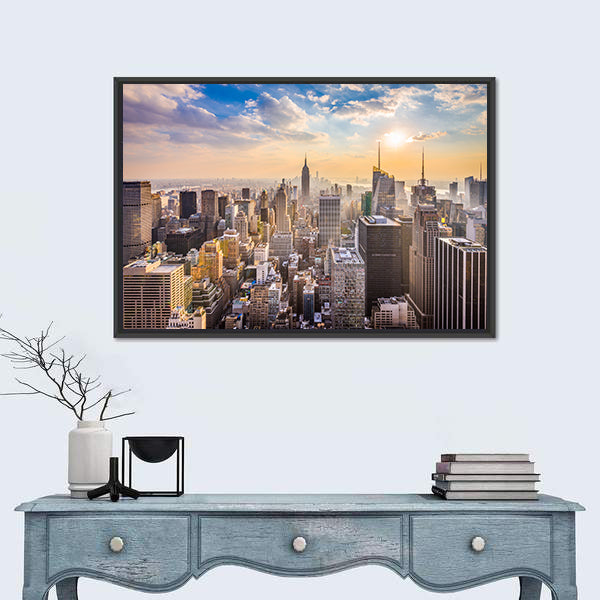 Manhattan Skyline with Empire State Building Canvas Wall Art