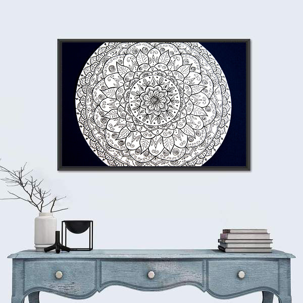 Ornamental Flower Mandala Canvas Wall Art
