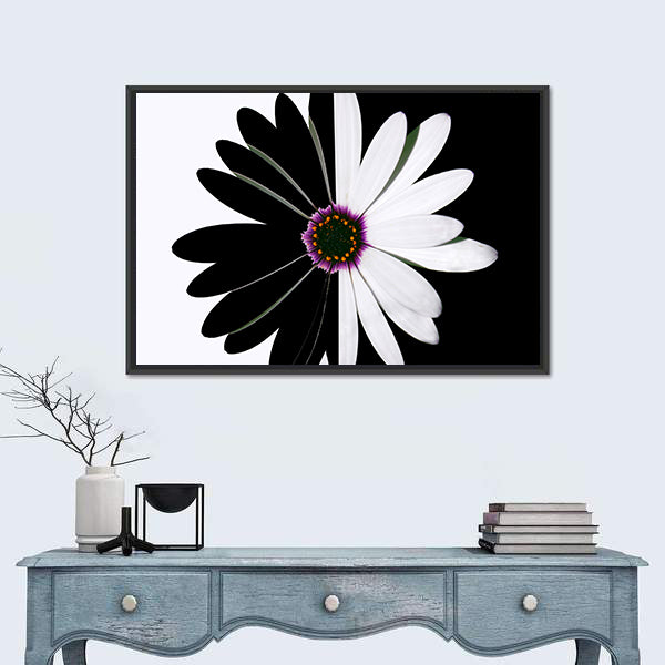 Black And White Flower Canvas Wall Art
