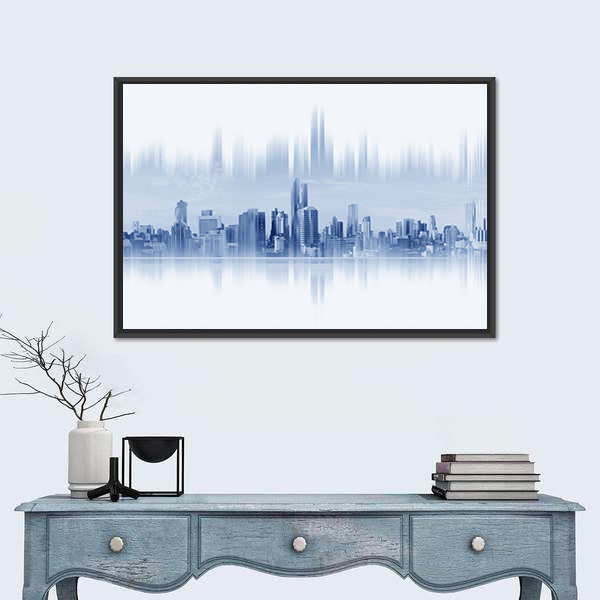 City Network Connection Canvas Wall Art