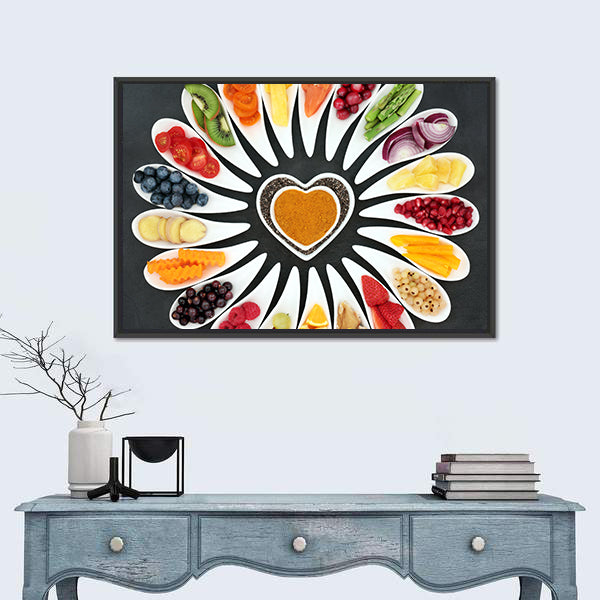 Healthy Heart Food Canvas Wall Art