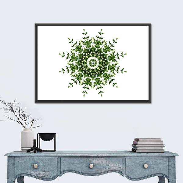 Green Mandala Pattern Canvas Wall Art