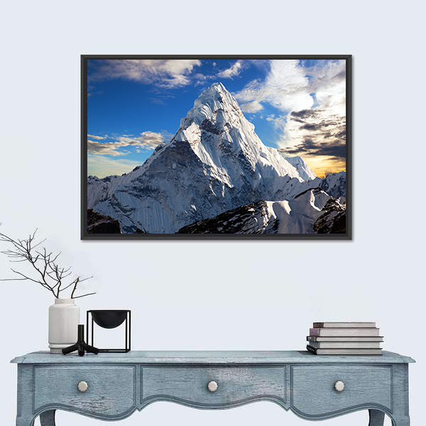 Evening View Of Ama Dablam In Nepal Canvas Wall Art