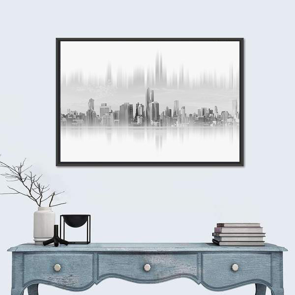 City Network Connection Canvas Wall Art