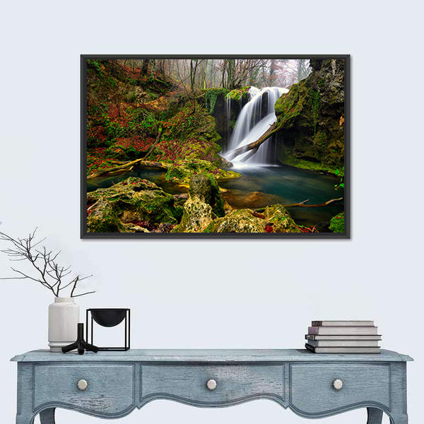 Waterfall In The Forest Canvas Wall Art