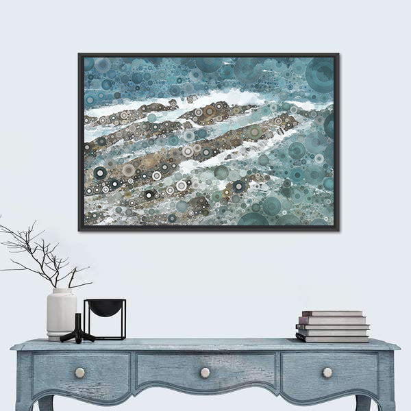 Mosaic Ocean Wave Texture Canvas Wall Art