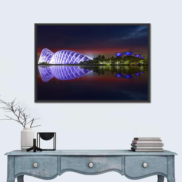 Singapore Gardens By The Bay At Night Canvas Wall Art