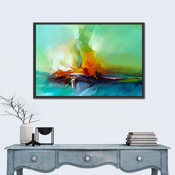 Stormy River Abstract Canvas Wall Art