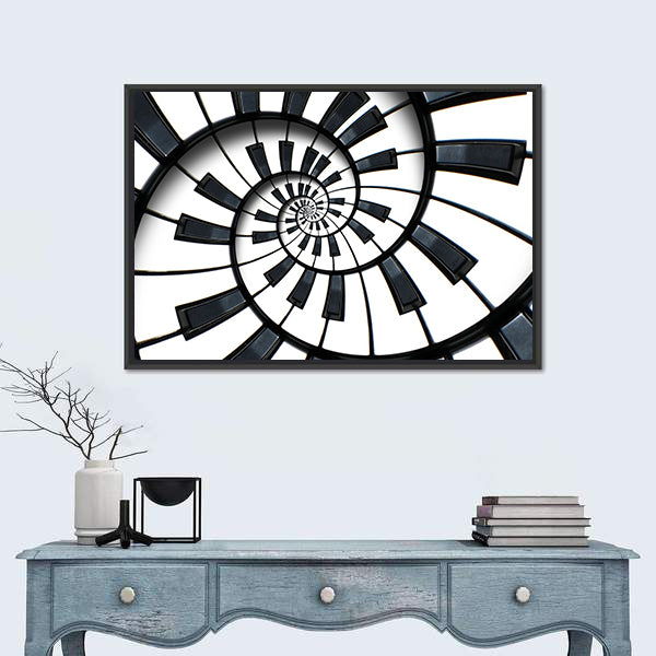 Spiral Piano Keyboard Canvas Wall Art
