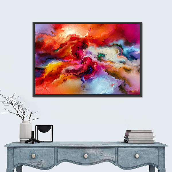 Colorful Hand Drawn Brush Stroke Abstract Canvas Wall Art