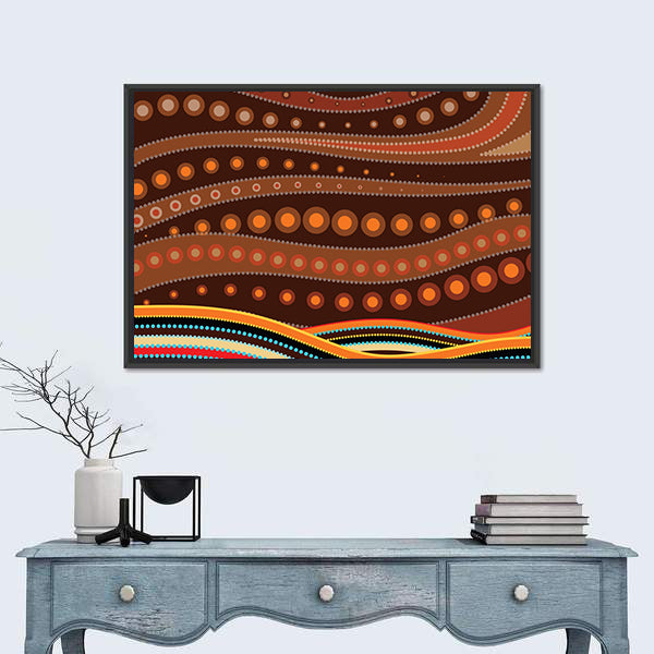 Indigenous-inspired Dot Landscape Canvas Wall Art