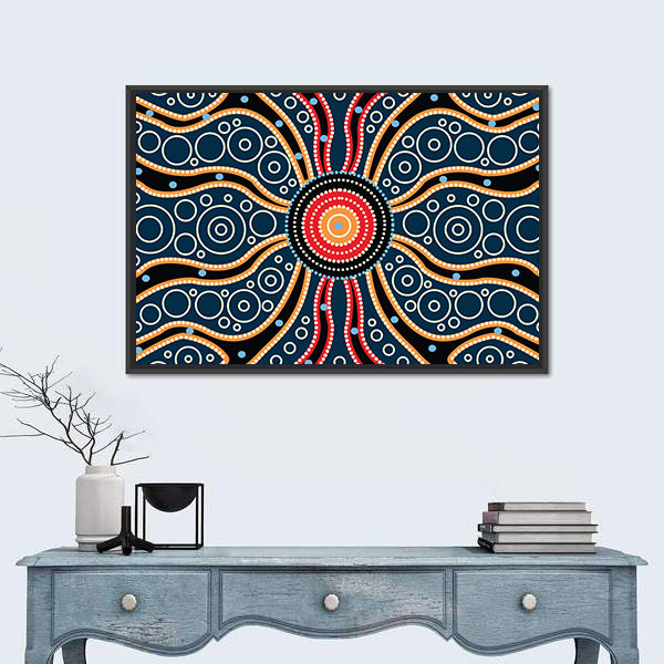 Blue Mandala Connection Canvas Wall Art