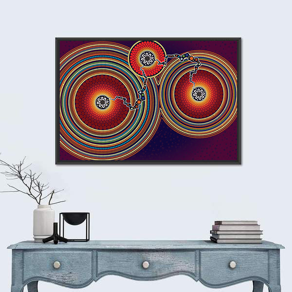 Aboriginal Dot Mandala Connection Canvas Wall Art