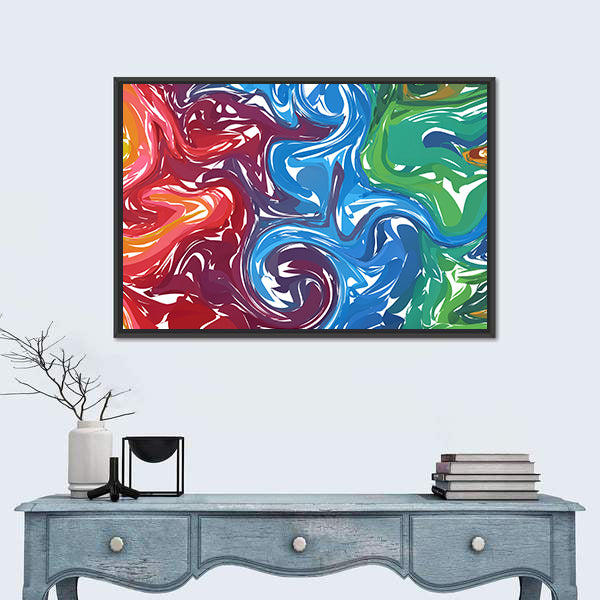 Vibrant Fluid Shapes Composition Canvas Wall Art