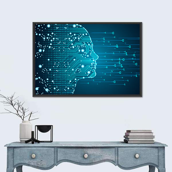 Ai Circuitry Silhouette Canvas Wall Art