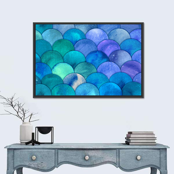 Mermaid Scales Watercolor Canvas Wall Art