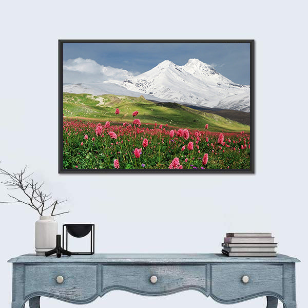 Blooming Flowers in Alpine Meadow Canvas Wall Art