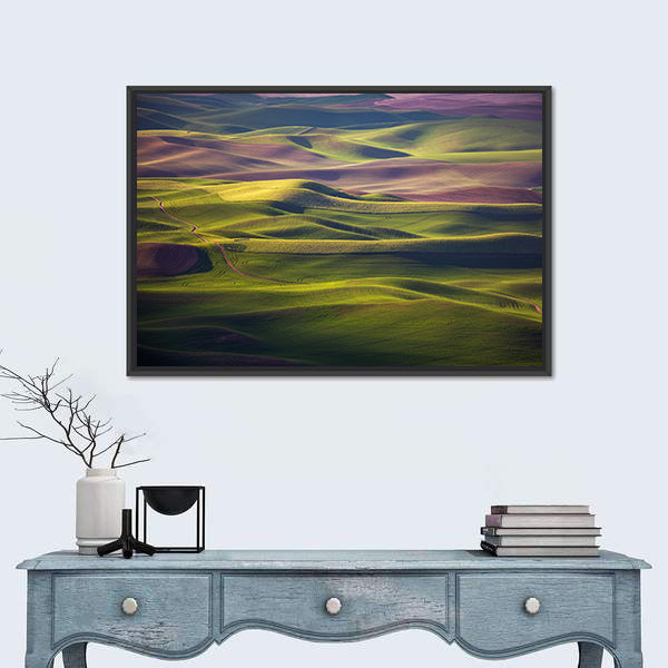Palouse Rolling Hills at Golden Hour Canvas Wall Art
