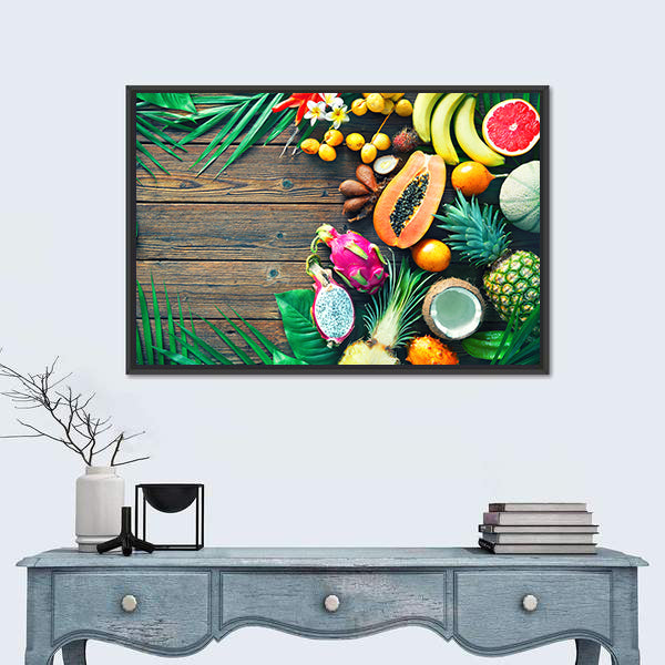Tropical Fruit Assortment Canvas Wall Art