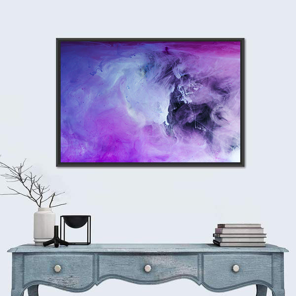 Purple Flowing Paint Canvas Wall Art