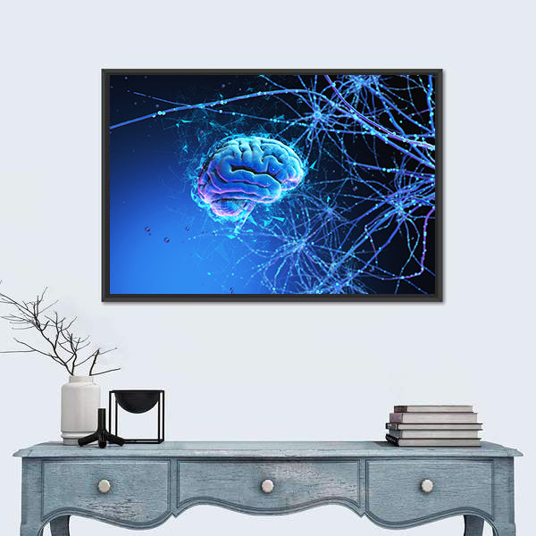 3D Human Brain Canvas Wall Art