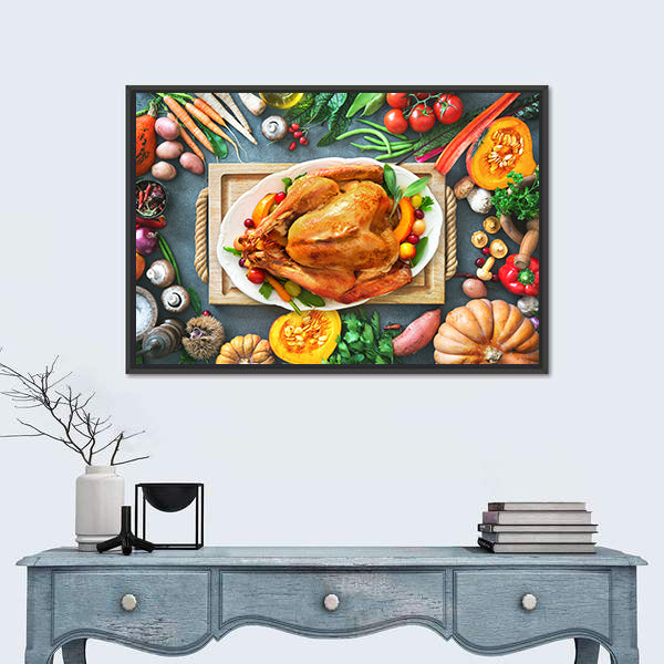 Thanksgiving Roasted Turkey Canvas Wall Art