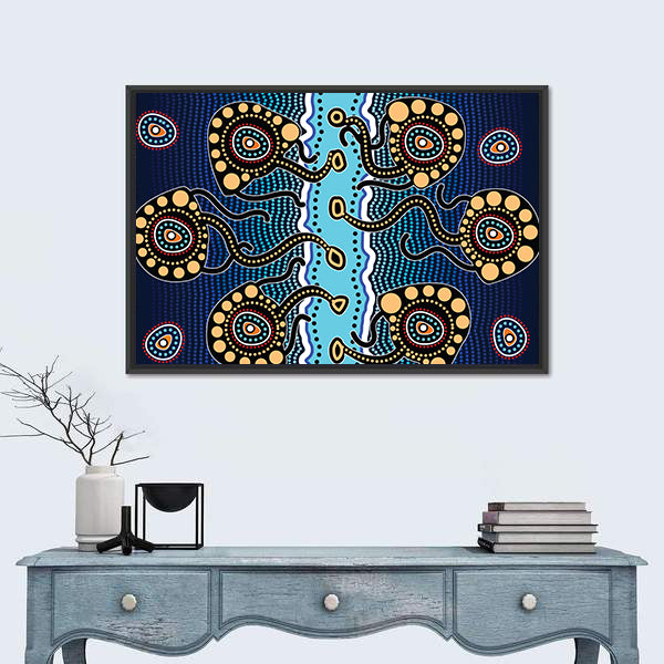 Aboriginal Jellyfish Artwork Canvas Wall Art